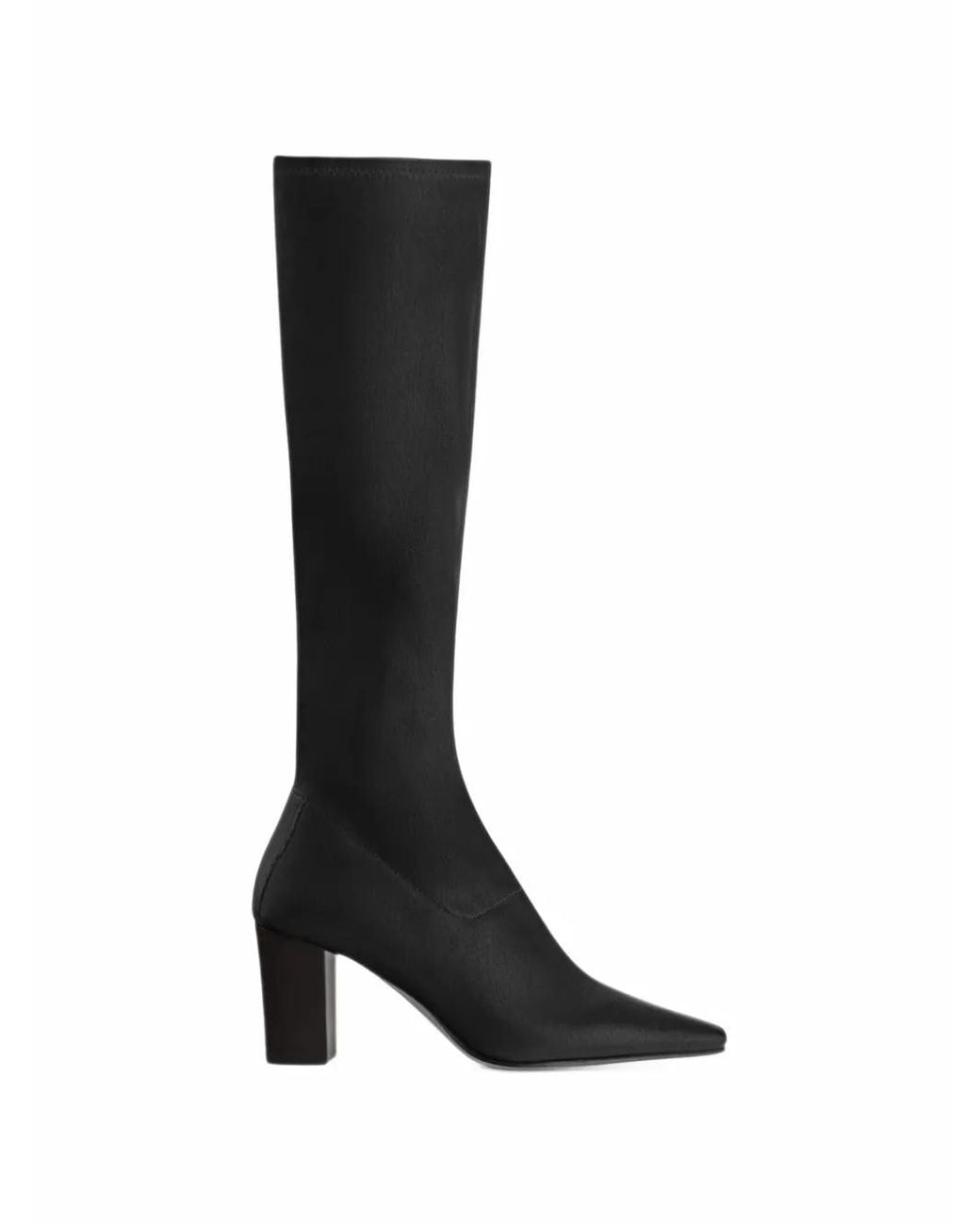 Jude Black Memo Square-Toe Knee Boots