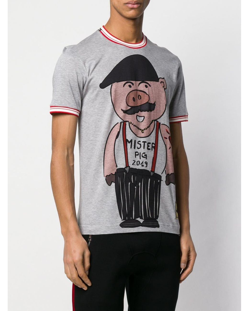 Dolce Gabbana Mister Pig T shirt in Grey for Men Lyst UK