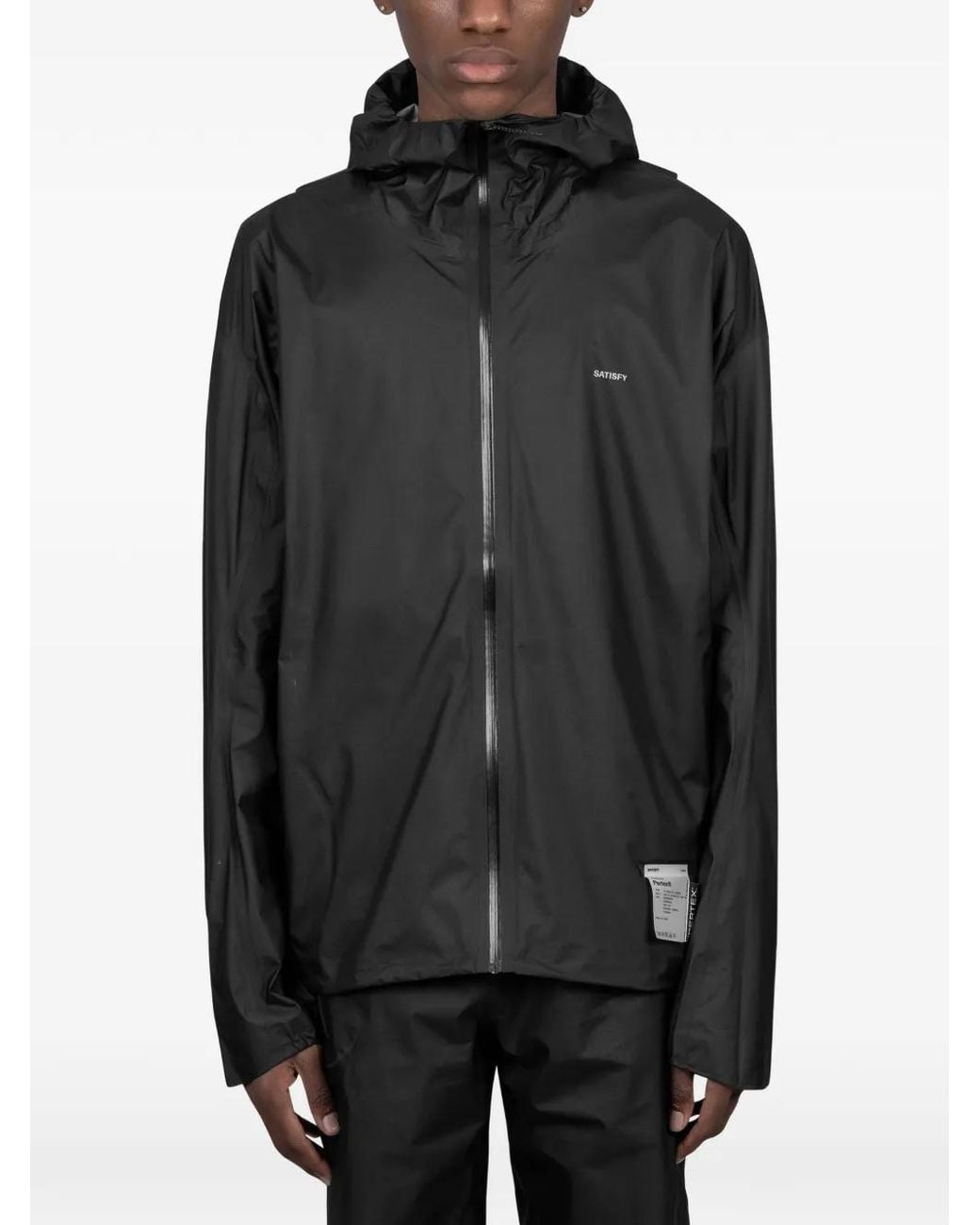 Satisfy Black Hooded Zip Jacket for men