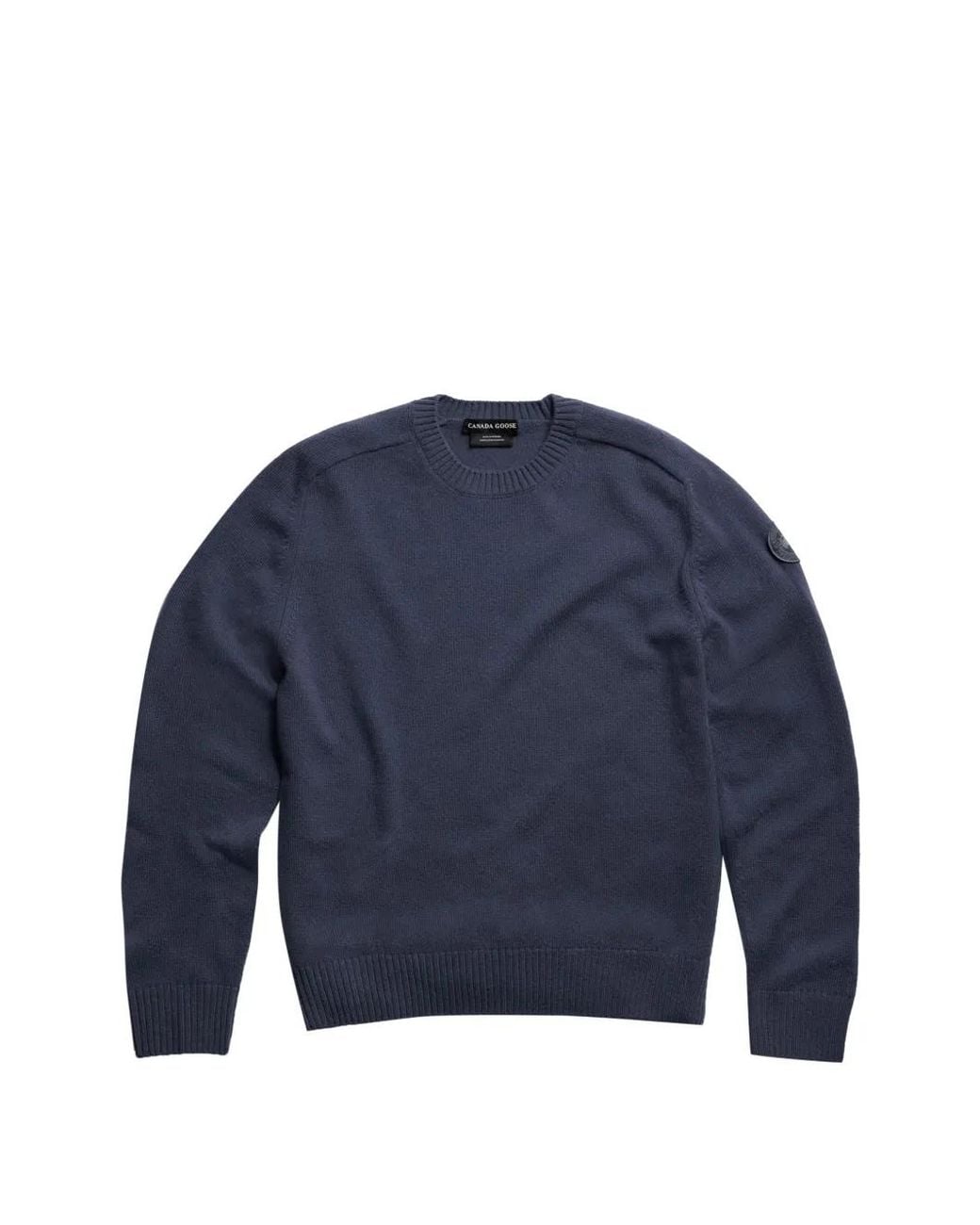 Canada Goose Blue Pull En Laine Mérinos À Patch Logo for men
