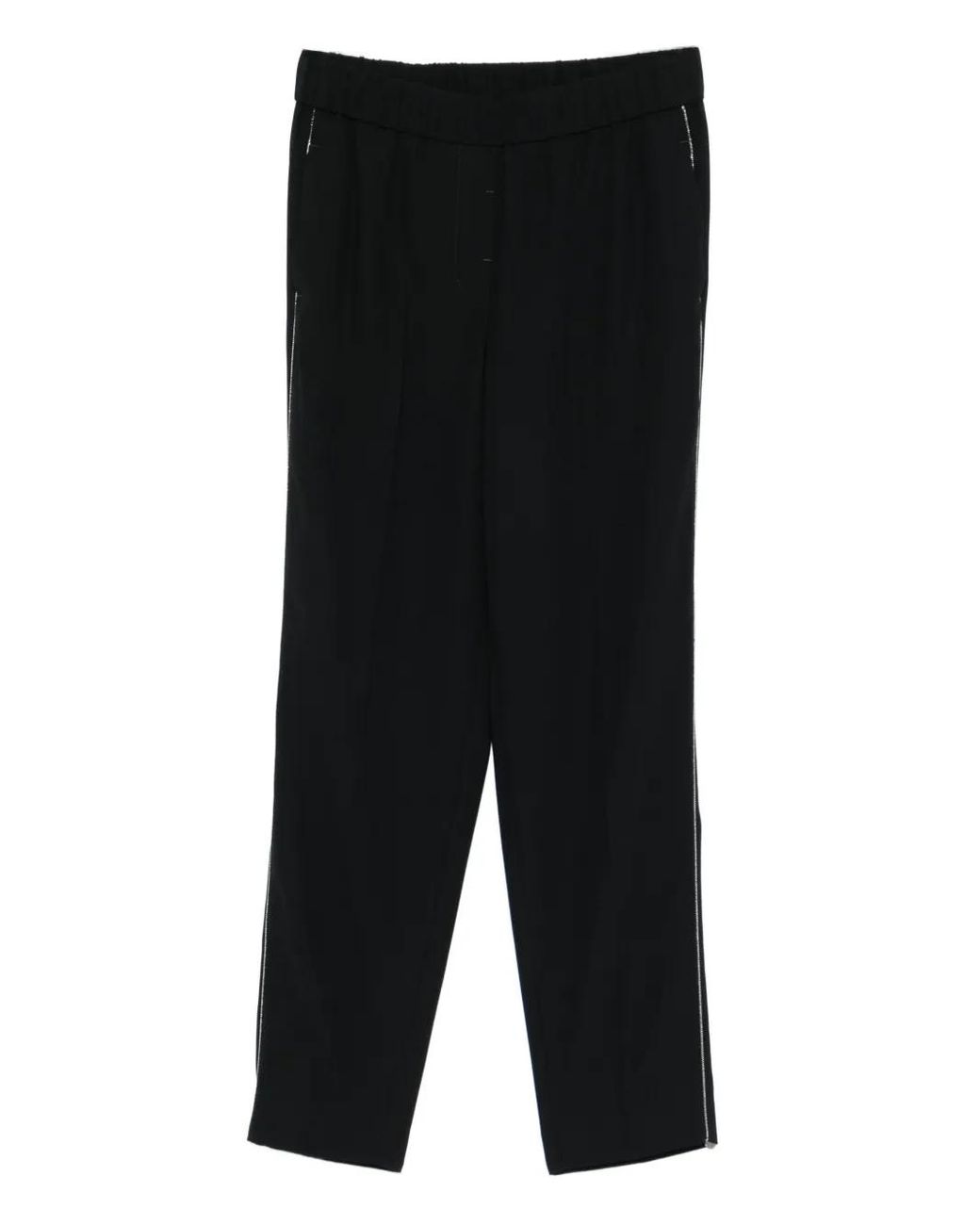 Peserico Black Elasticated-Waistband Trousers