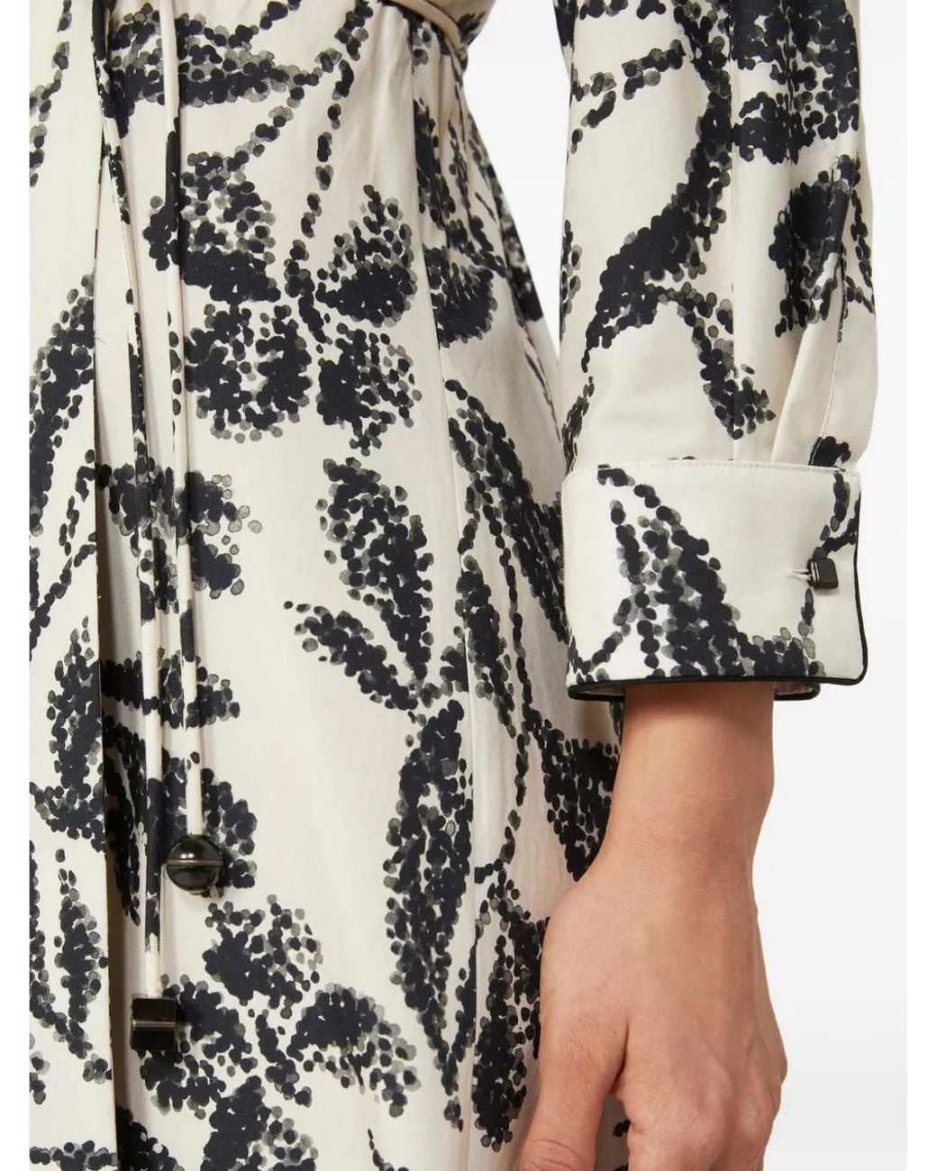 Max Mara White Floral-Print Midi Dress