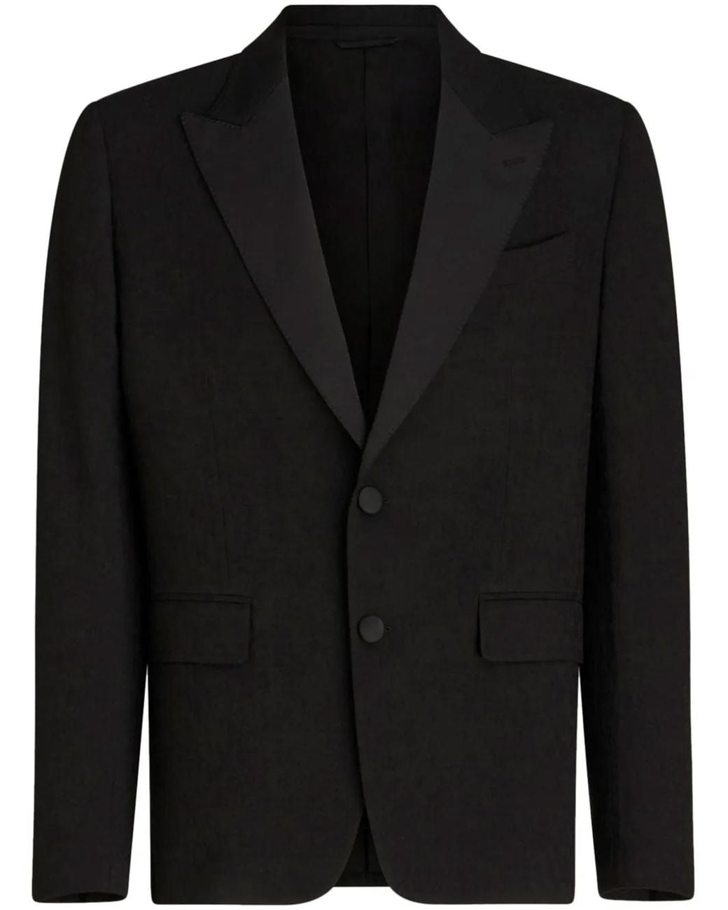 Etro Black Patterned-Jacquard Evening Blazer for men