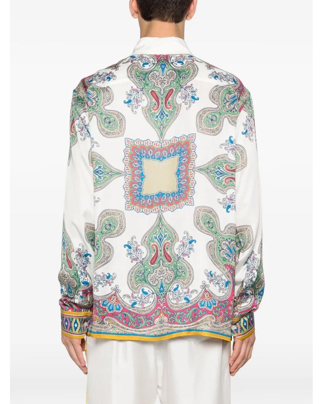 Etro Blue Paisley Print Shirt for men