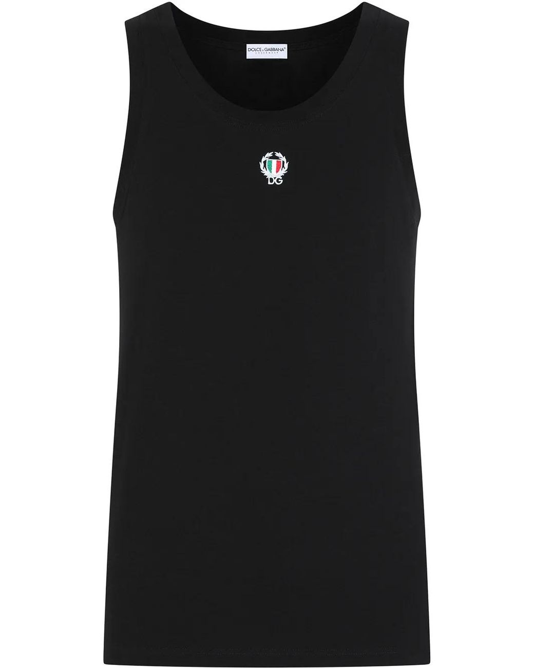 Dolce & Gabbana Black Stretch Cotton Tank Top for men