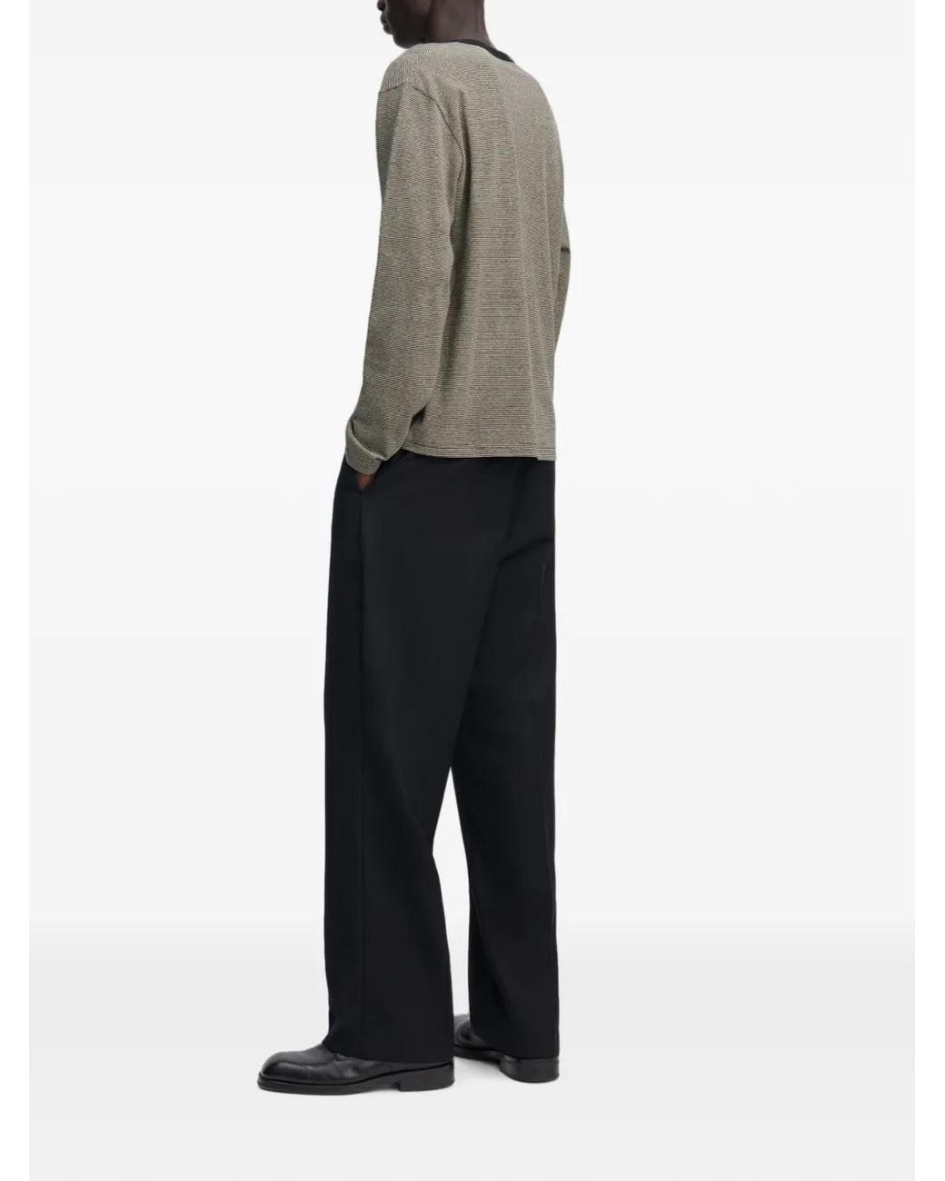 Another Aspect Gray Striped Long-Sleeve T-Shirt for men