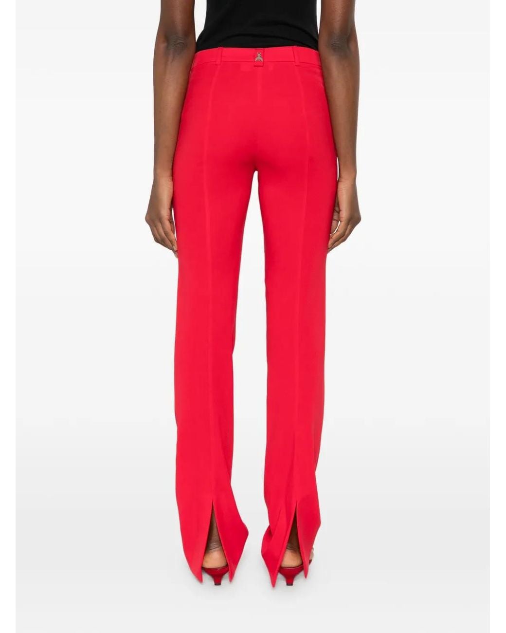 Patrizia Pepe Red Slim Crepe Trousers