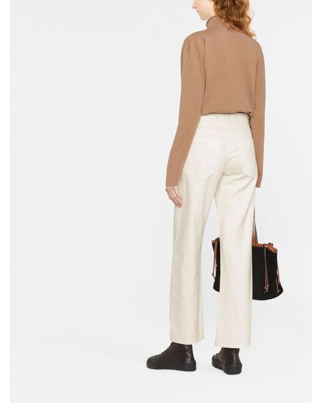 Jil Sander Brown Mock-Neck Knitted Jumper