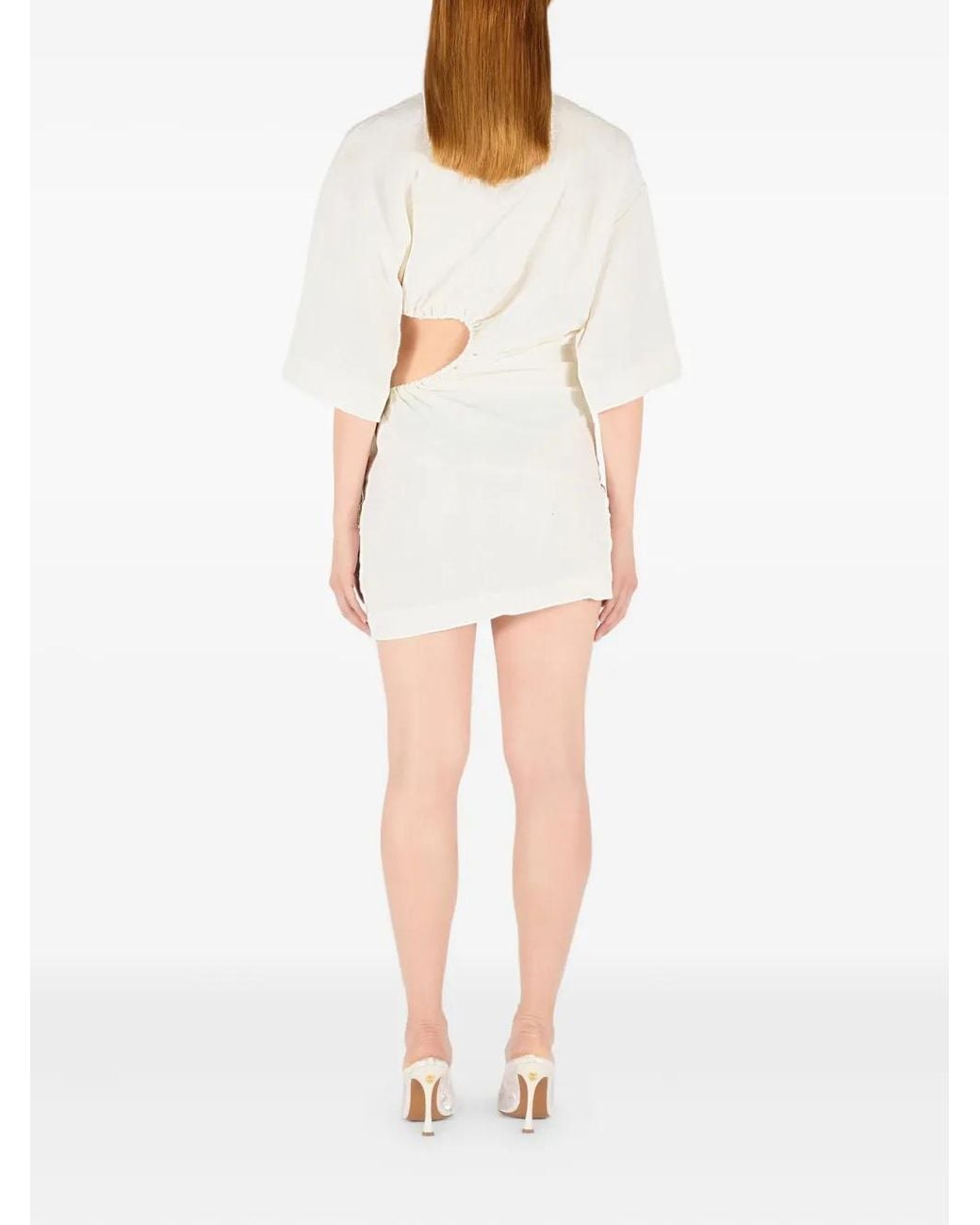 Roberto Cavalli Natural Linen Mini Dress