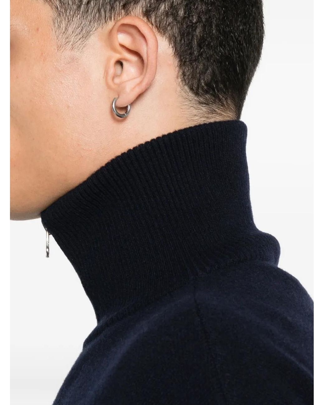 Extreme Cashmere Black Zip-Front Cashmere Cardigan