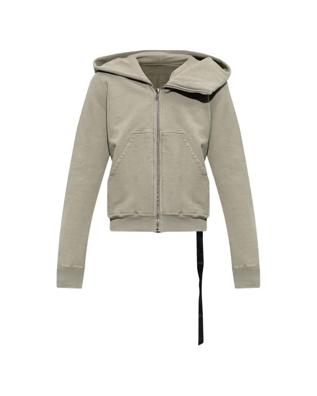Rick Owens Natural Hoodie À Fermeture Zippée Asymétrique for men