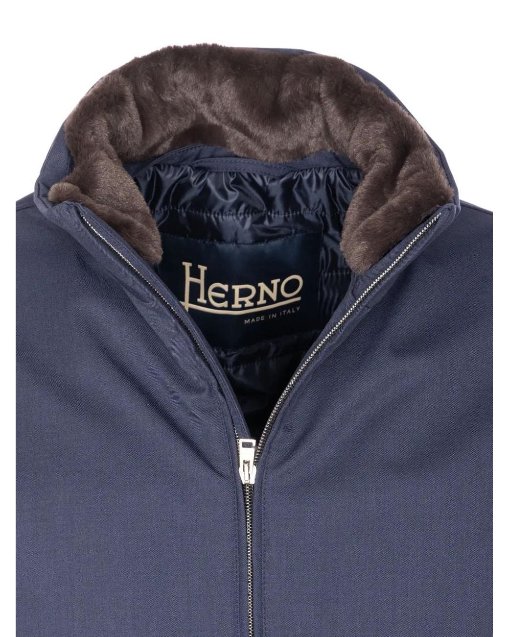 Herno Blue Zip-Up Bomber Jacket for men