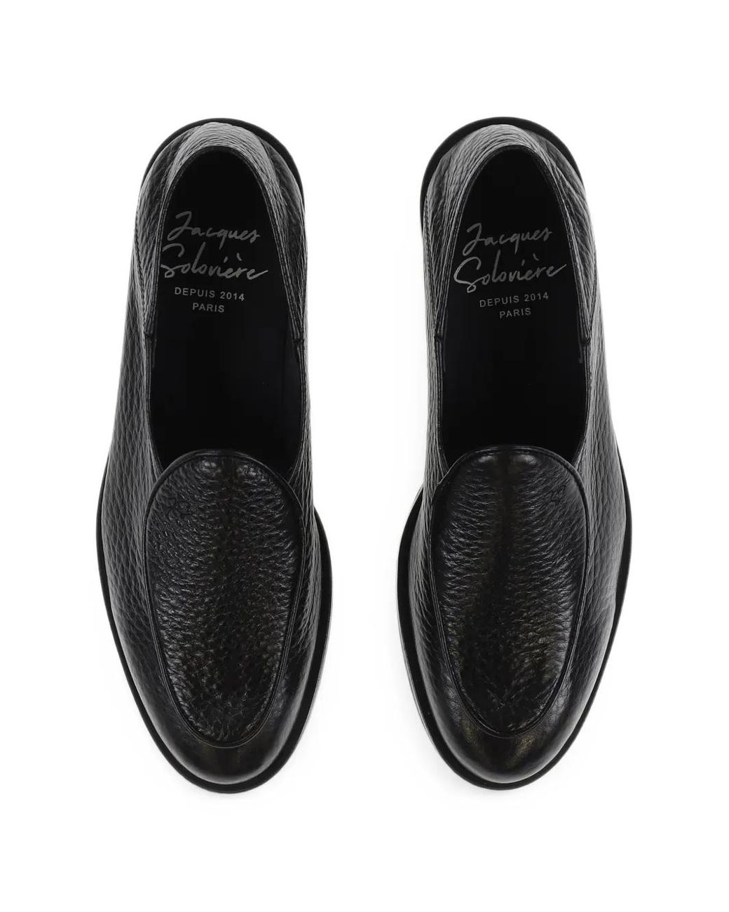 Jacques Soloviere Black Chris Collapsible-Heel Leather Loafers for men