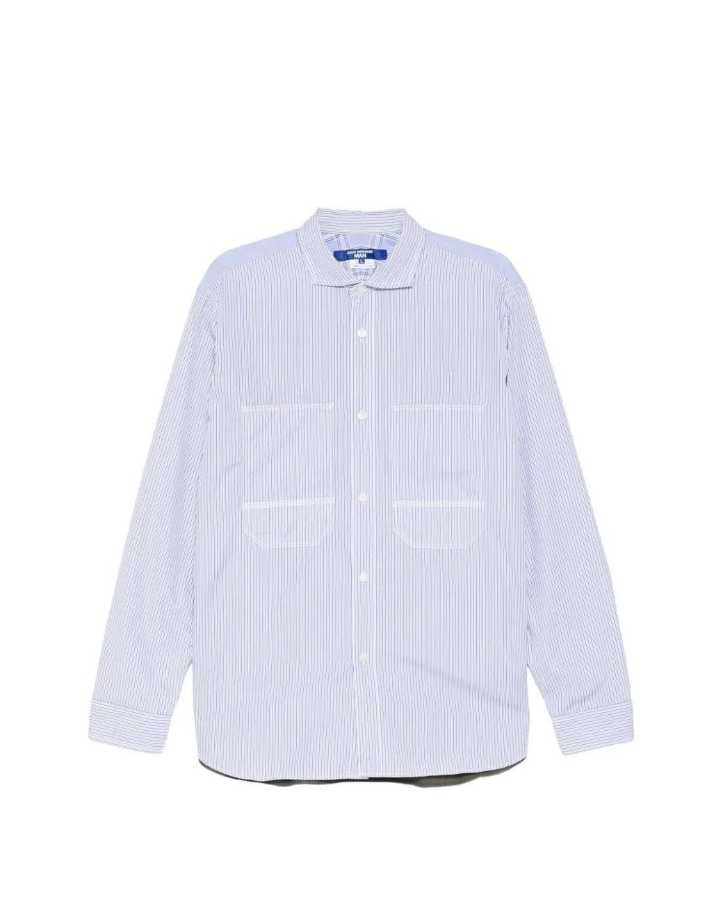 Junya Watanabe White Vertical-Stripe Patch-Pocket Shirt for men