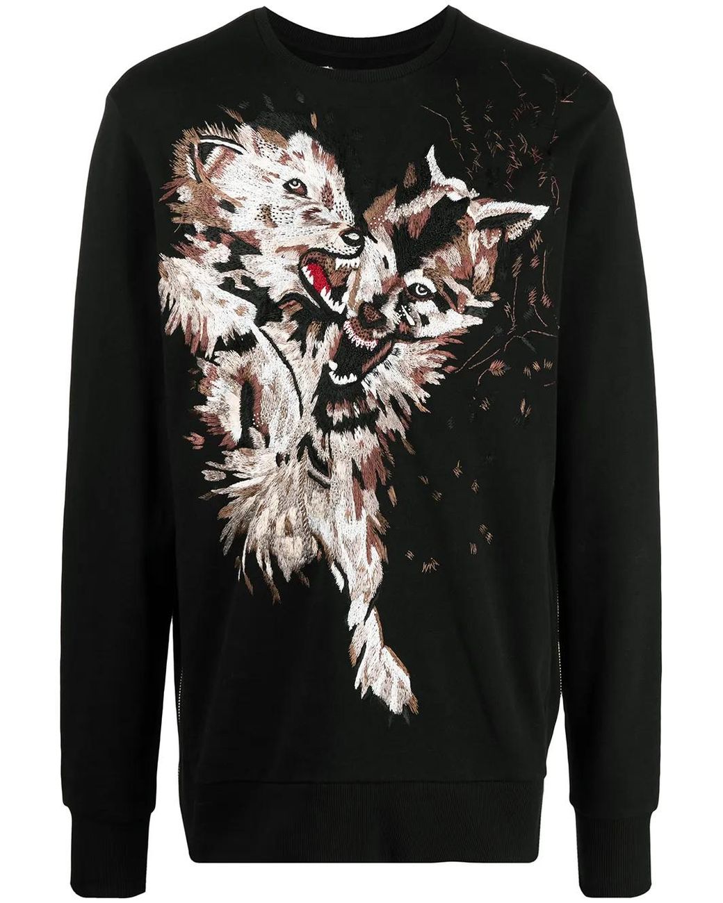 Ih Nom Uh Nit Black Embroidered Side-Zip Sweatshirt for men