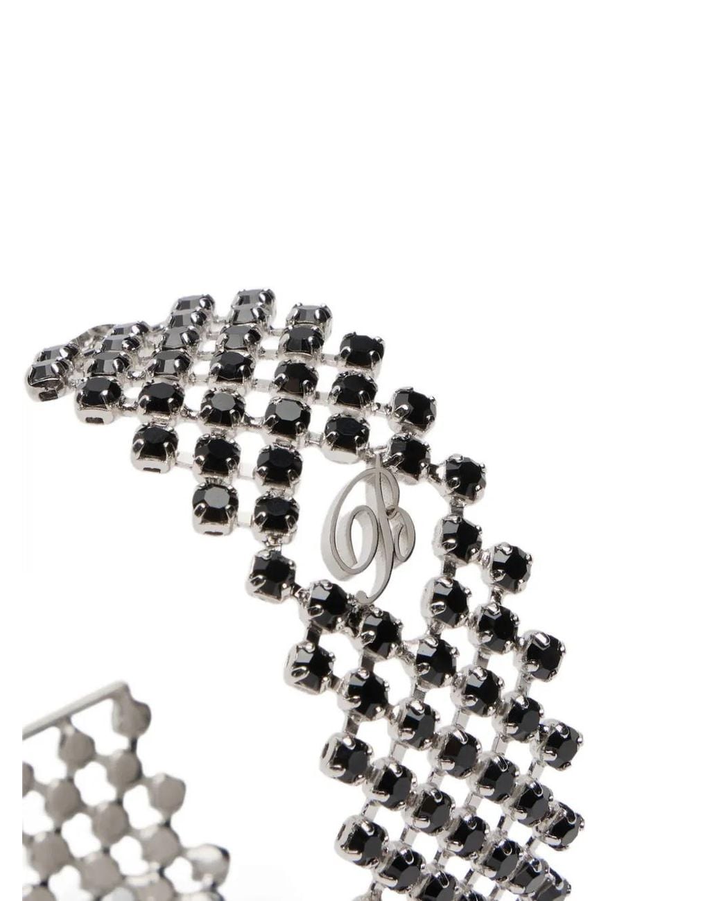 Blumarine White Strass Circle Earrings