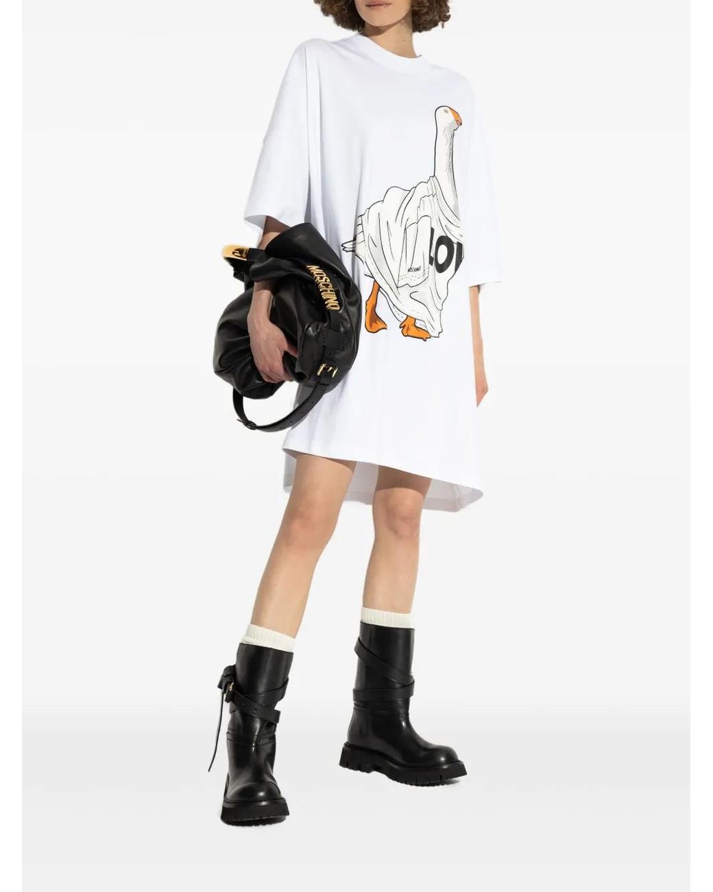 Moschino Black Buckle-Strap Boots