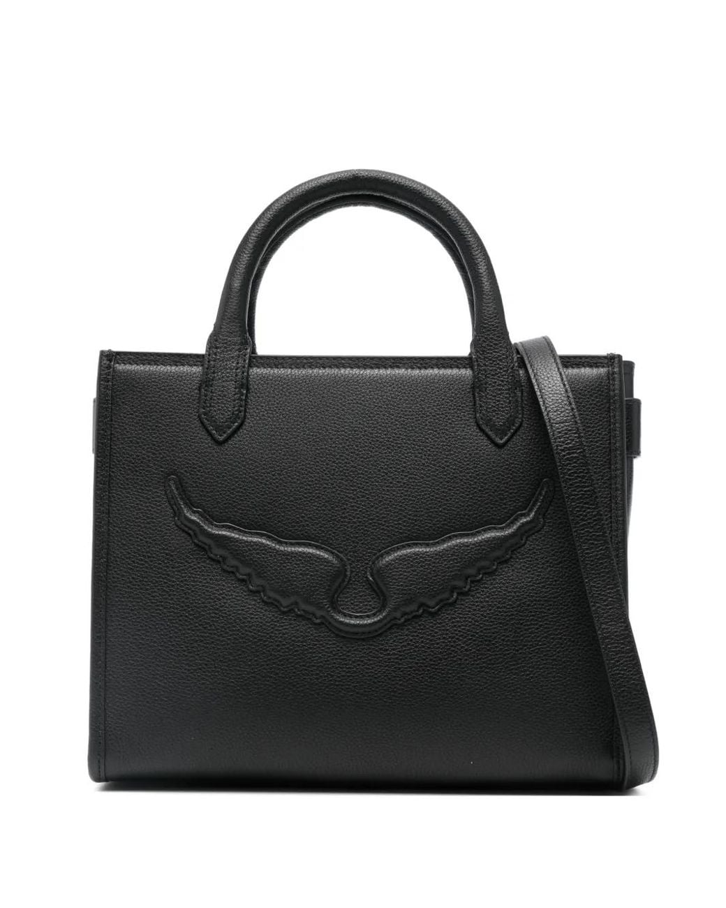 Zadig & Voltaire Angel Tote Xs Grained Leather in Black | Lyst