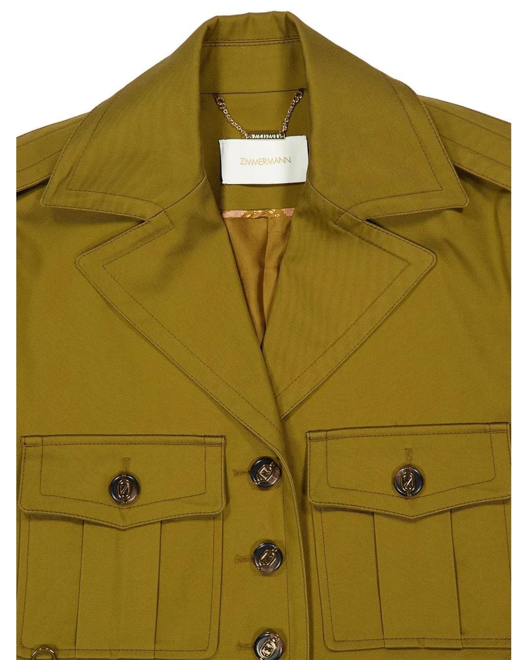Zimmermann Green Veste Luna Drill À Poches Cargo