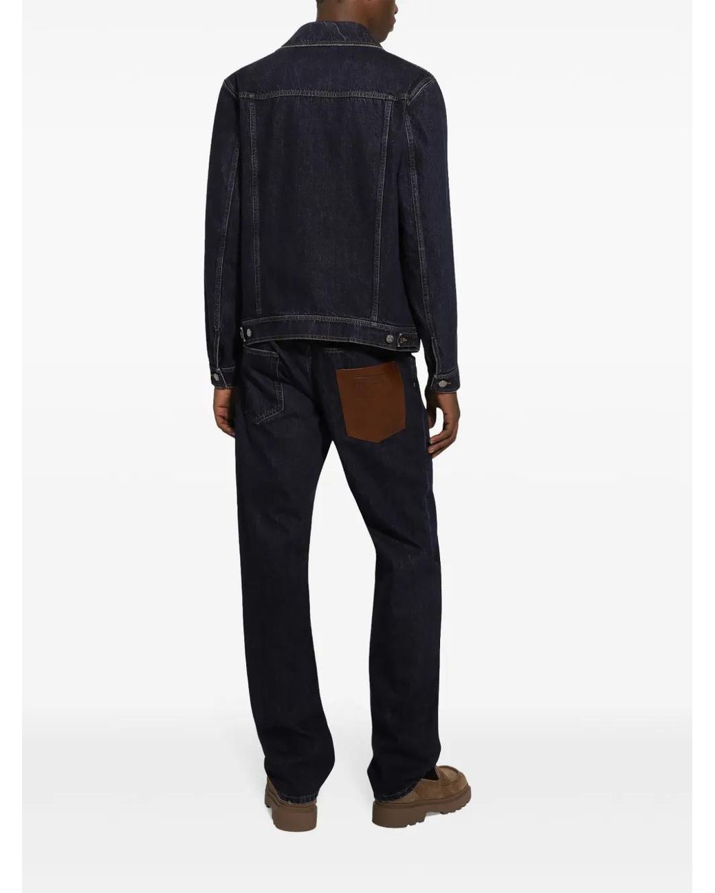 Dolce & Gabbana Blue Mid-Rise Straight-Leg Jeans for men