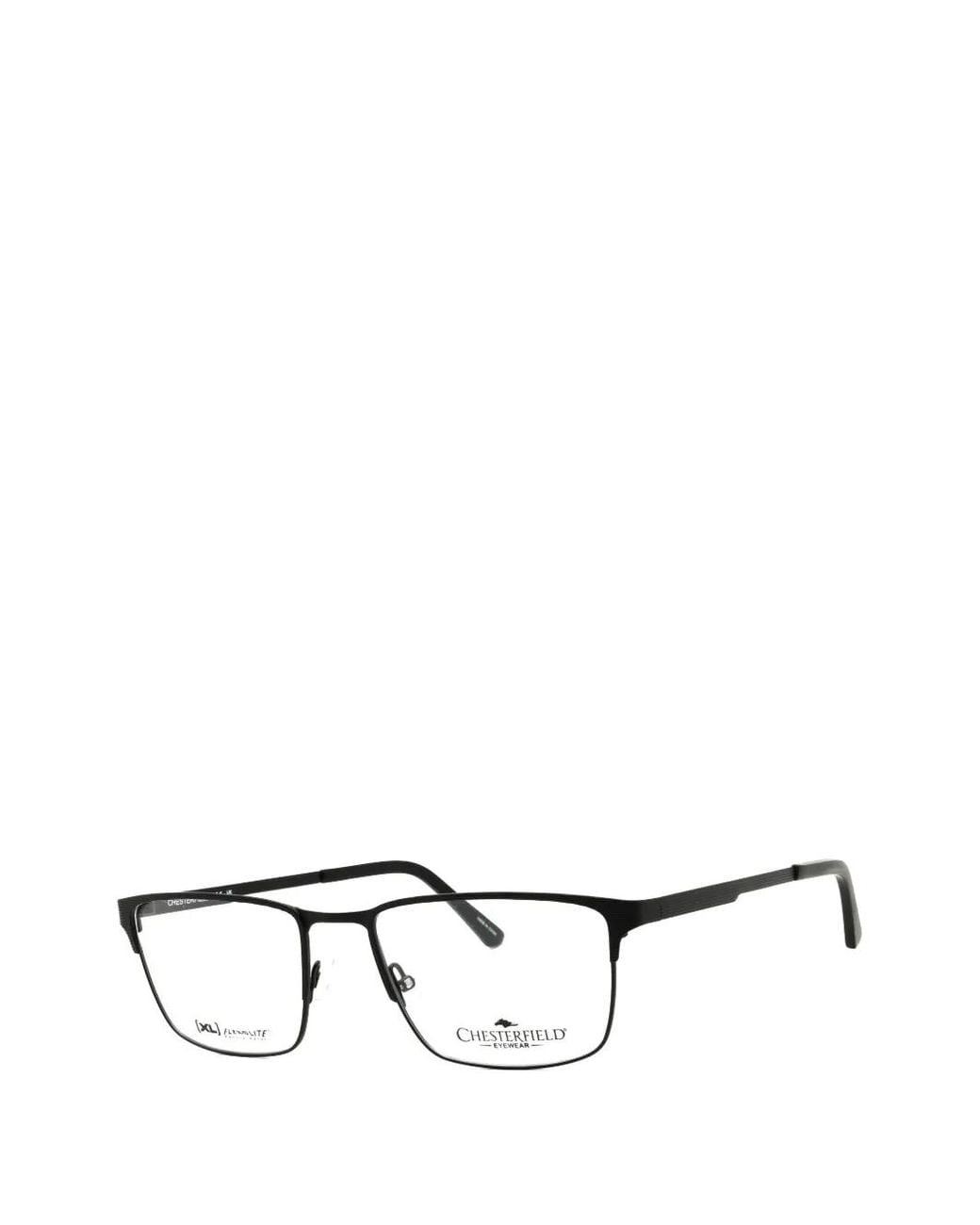 Chesterfield Black Rectangle-Frame Glasses for men