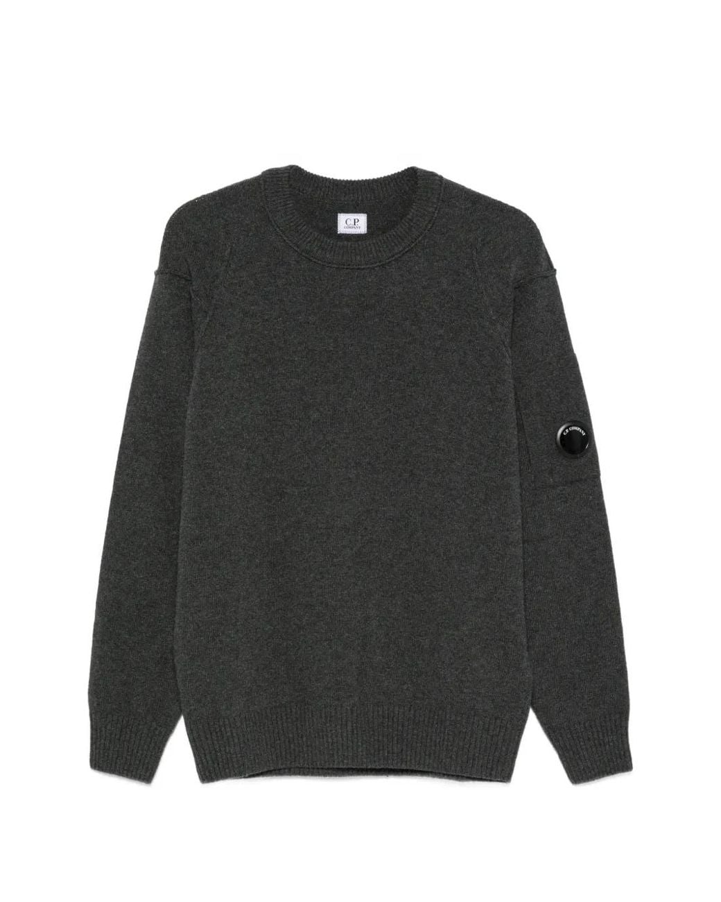C P Company Black Crew-Neck Sweater for men