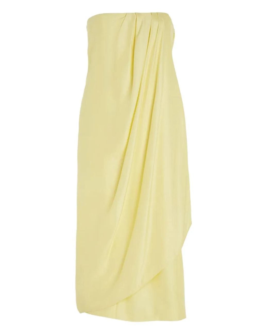 GAUGE81 Yellow Drapiertes Onna Midikleid