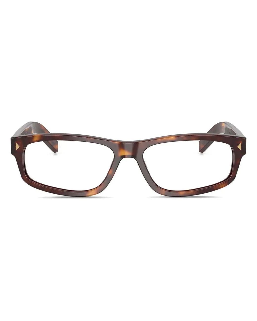 Prada Brille Mit Eckigem Gestell in Brown für Herren