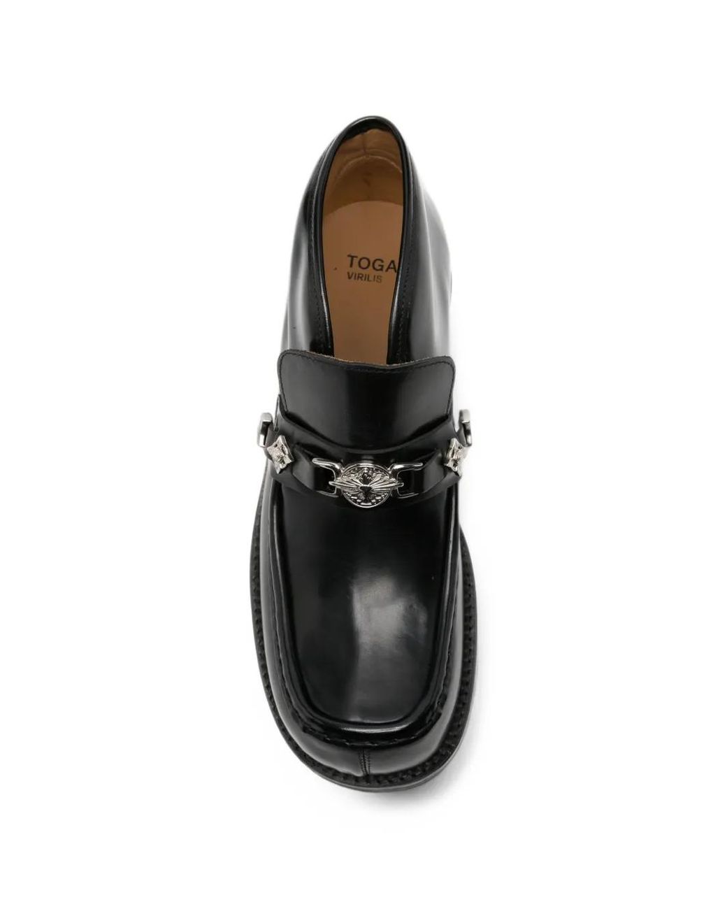 Toga Virilis Black Embellished Leather Ankle Boots for men