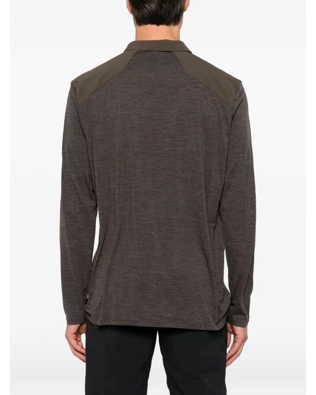 Veilance Brown Zip-Fastening Long-Sleeve Polo Shirt for men