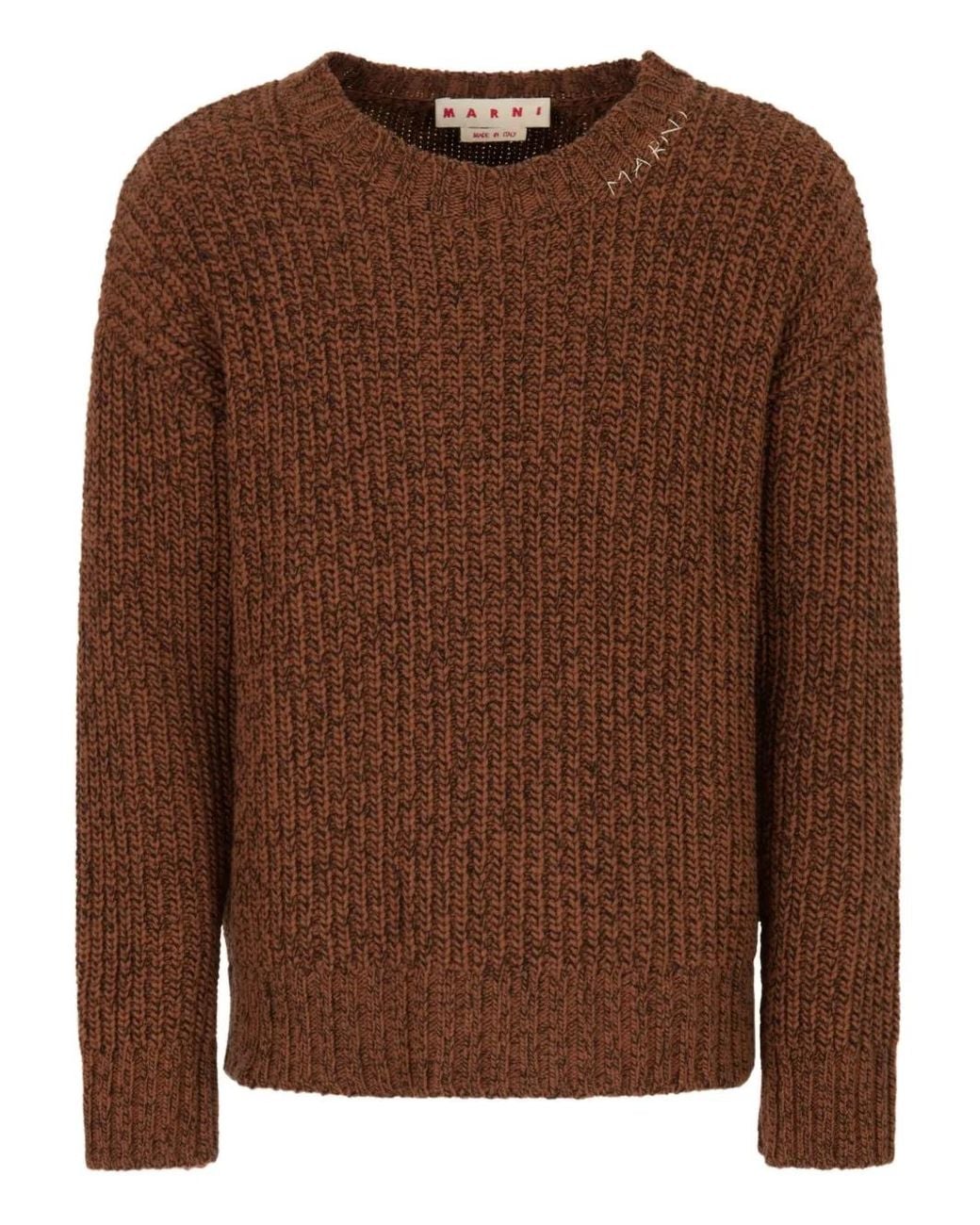 Jersey Con Cuello Redondo Y Coderas Marni de hombre de color Brown