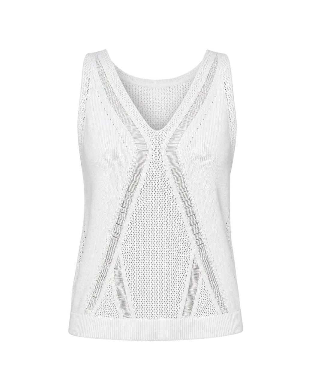 Boss White Pointelle-Knit Sweater