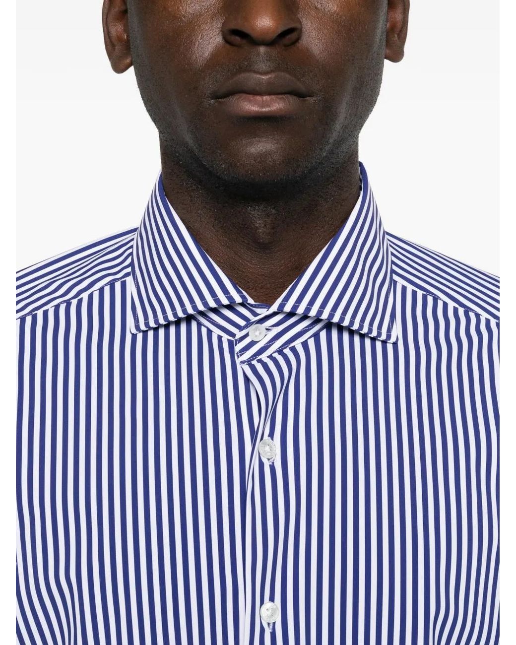 Barba Napoli Purple Striped Long-Sleeve Shirt for men