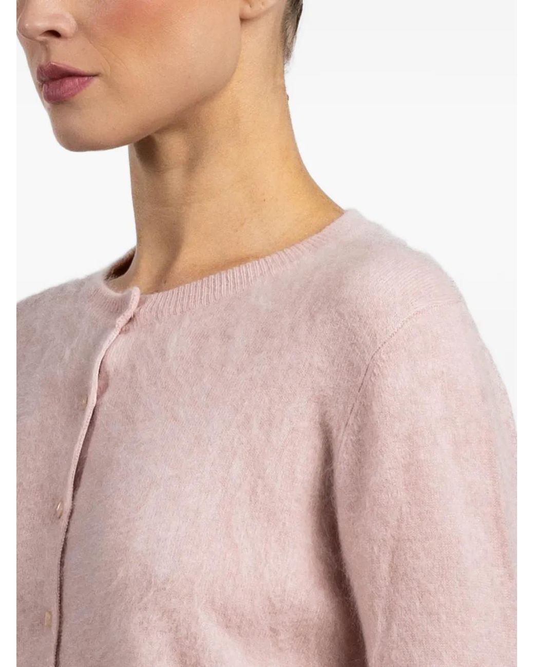 Autumn Cashmere Red Cardigan mit rundem Ausschnitt