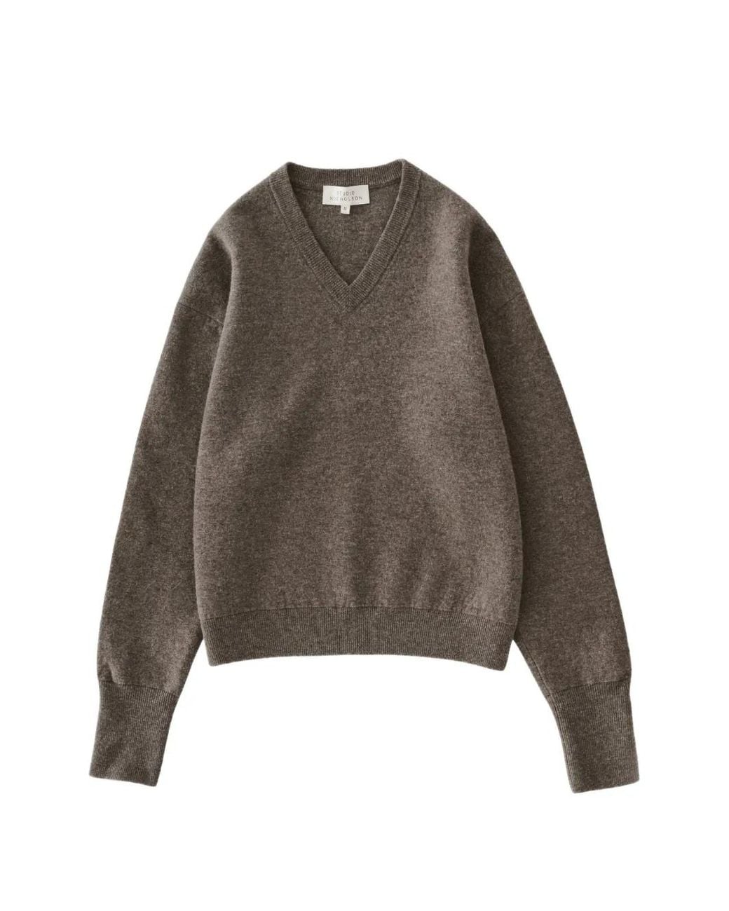Studio Nicholson Brown Loch V-Neck Sweater