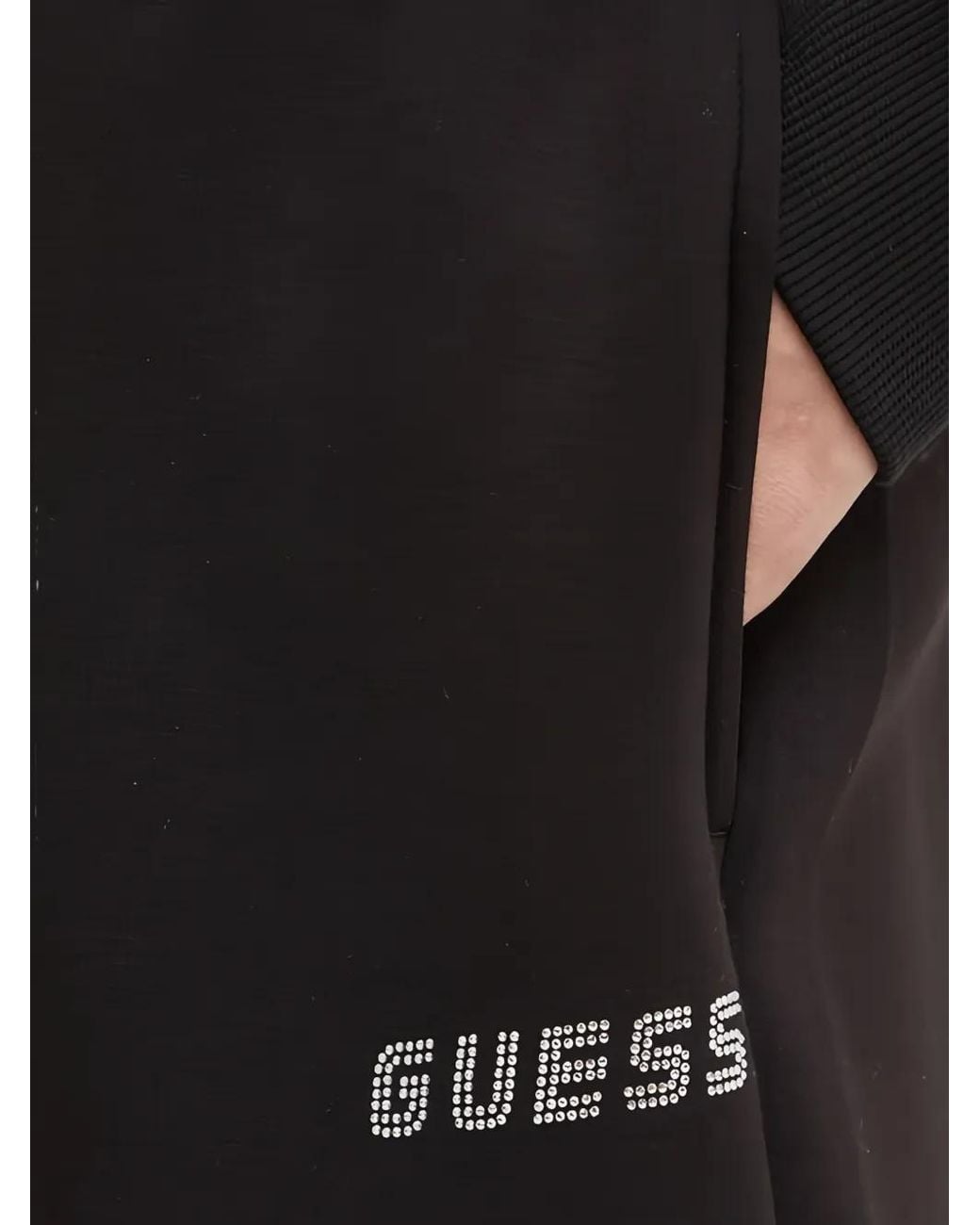 Guess Black Rhinestone Logo Joggers