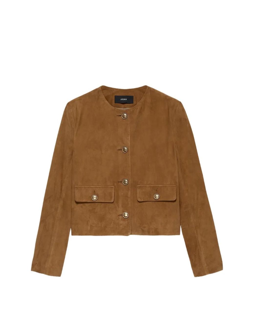 Giacca Senza Colletto Lorenne di Arma in Brown