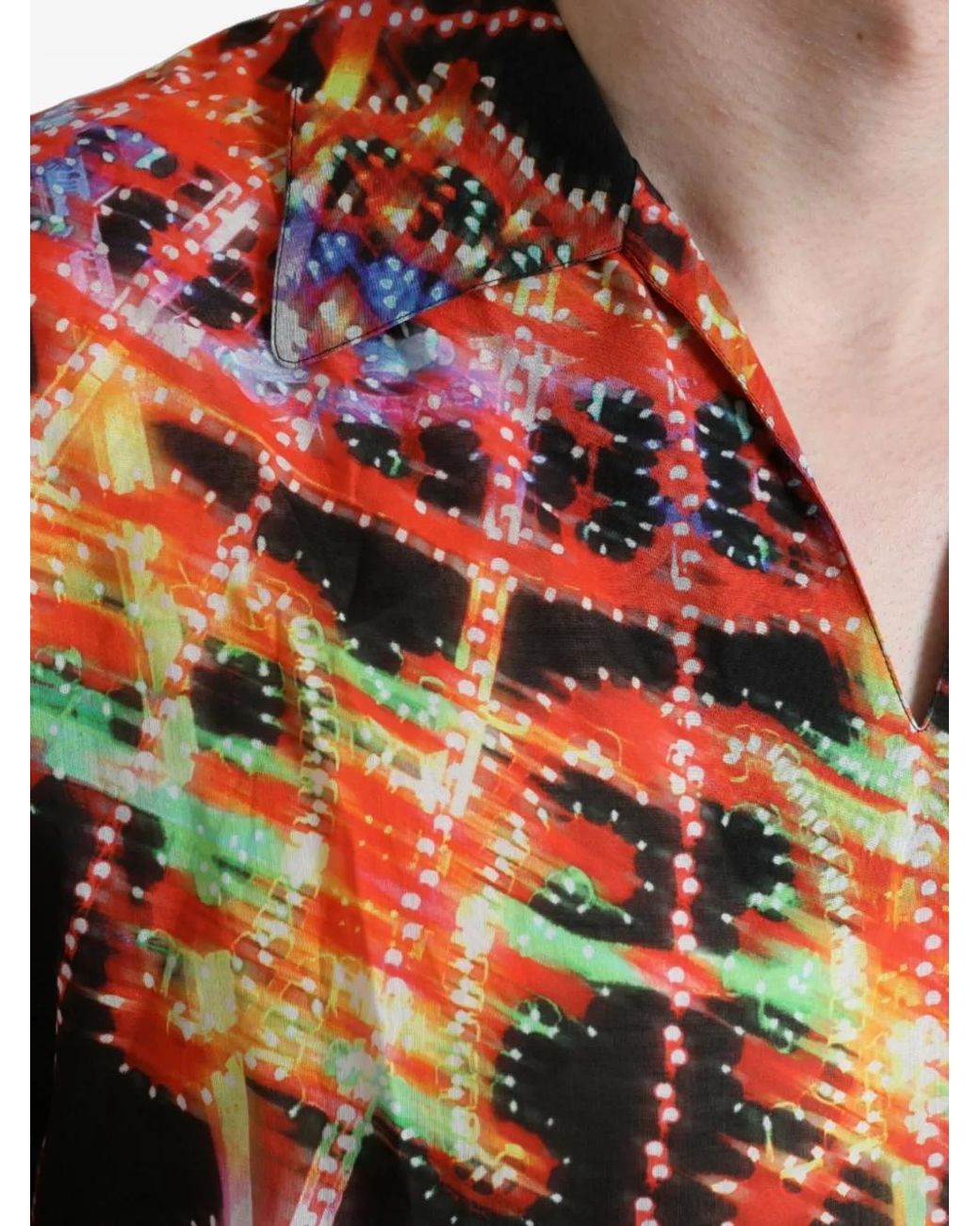 Dolce & Gabbana Red Luminarie-Print Silk T-Shirt for men