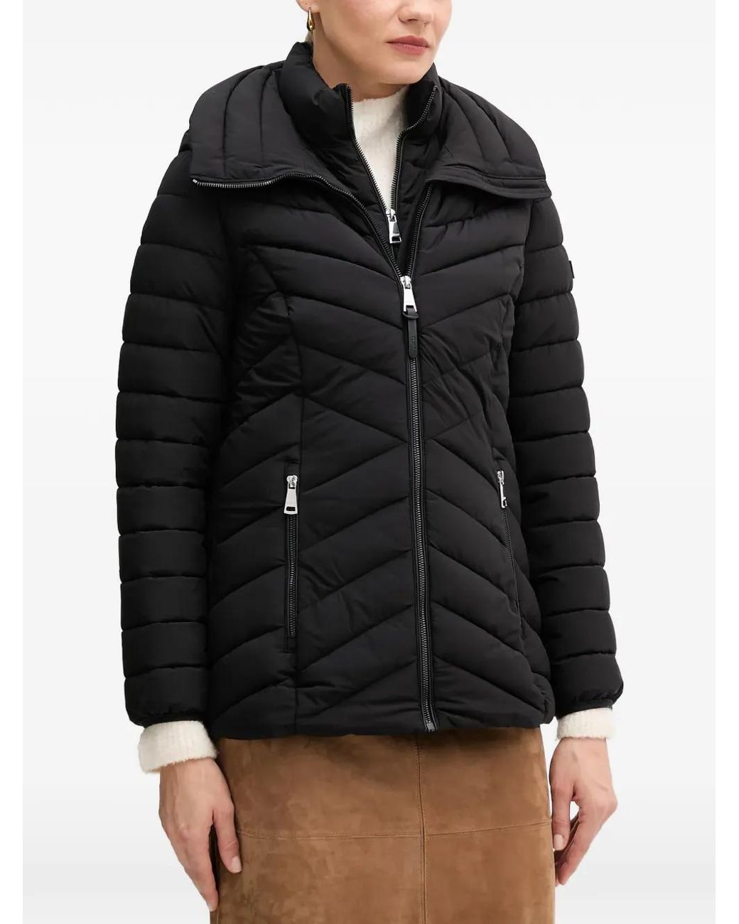 DKNY Black Gesteppte Jacke