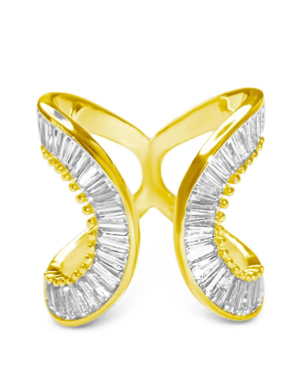 Hzmer Jewelry Yellow Sitara Baguette Crystal Ring