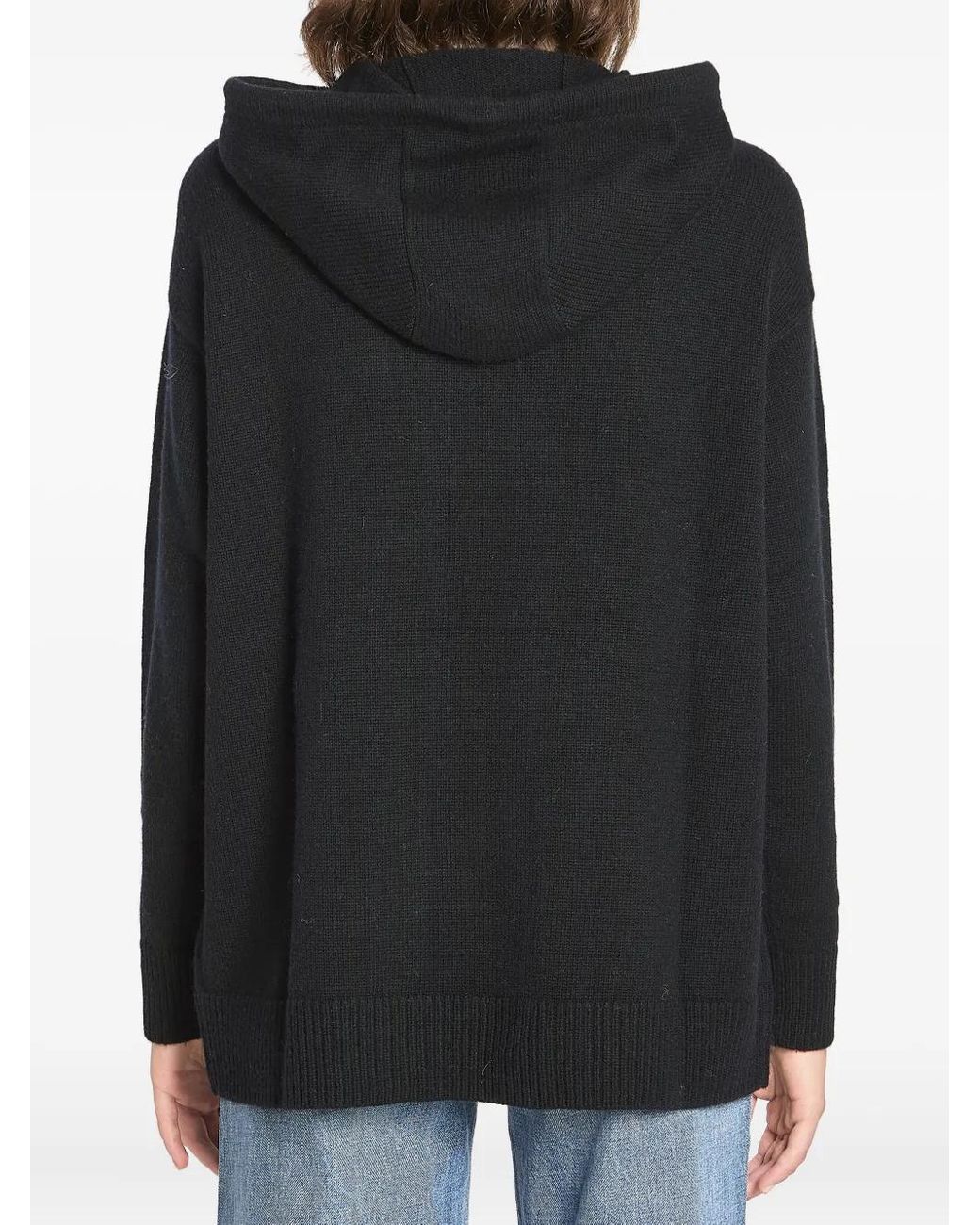 Max Mara Black Hoodie Mit Logo-Patch