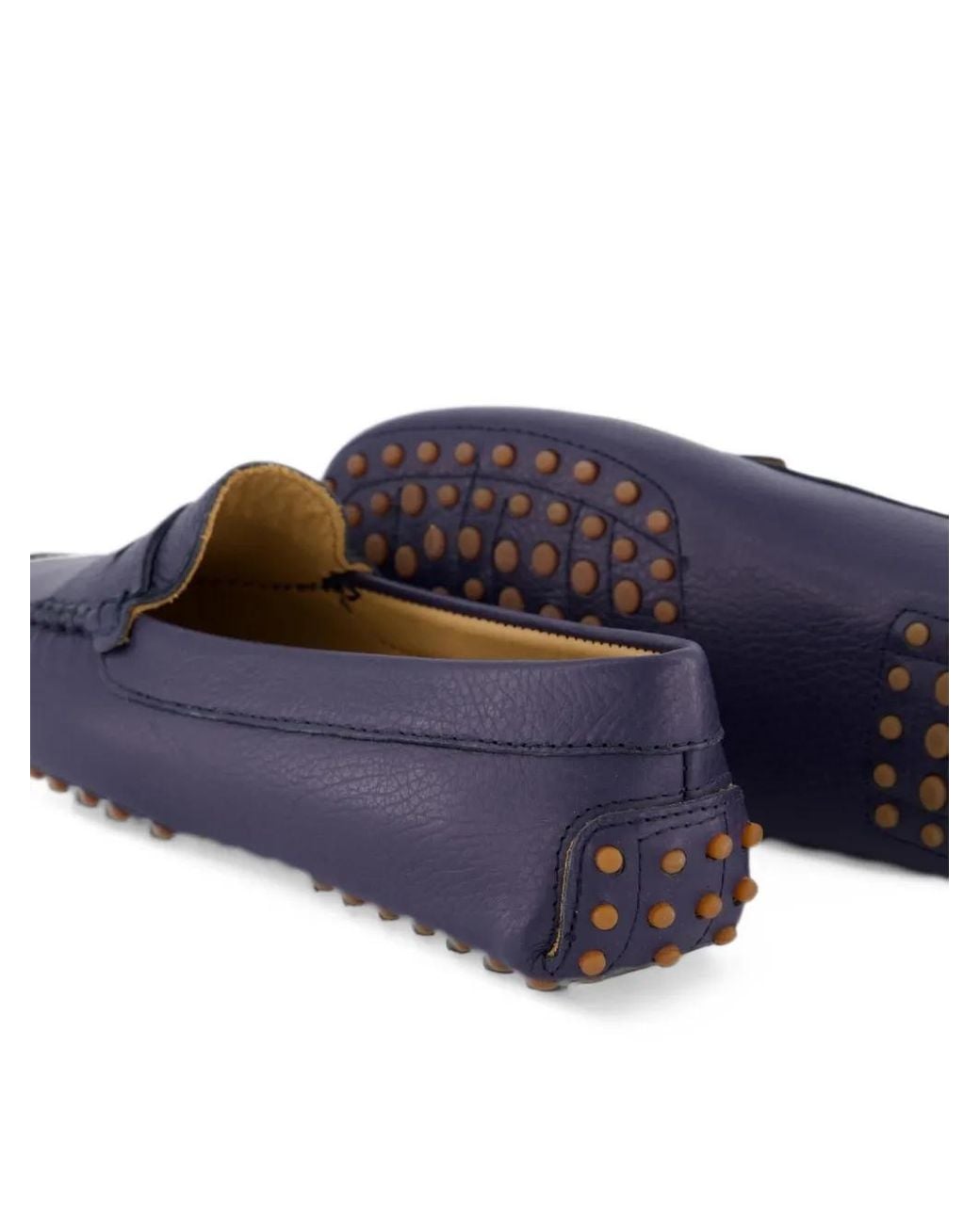 Atelier Verdi Blue Grained Leather Loafers