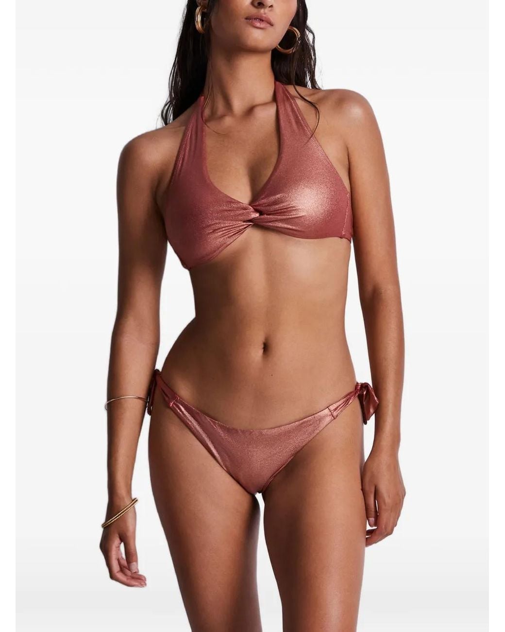 Aubade Pink Sunlight Glow Side-Tie Bikini Bottoms