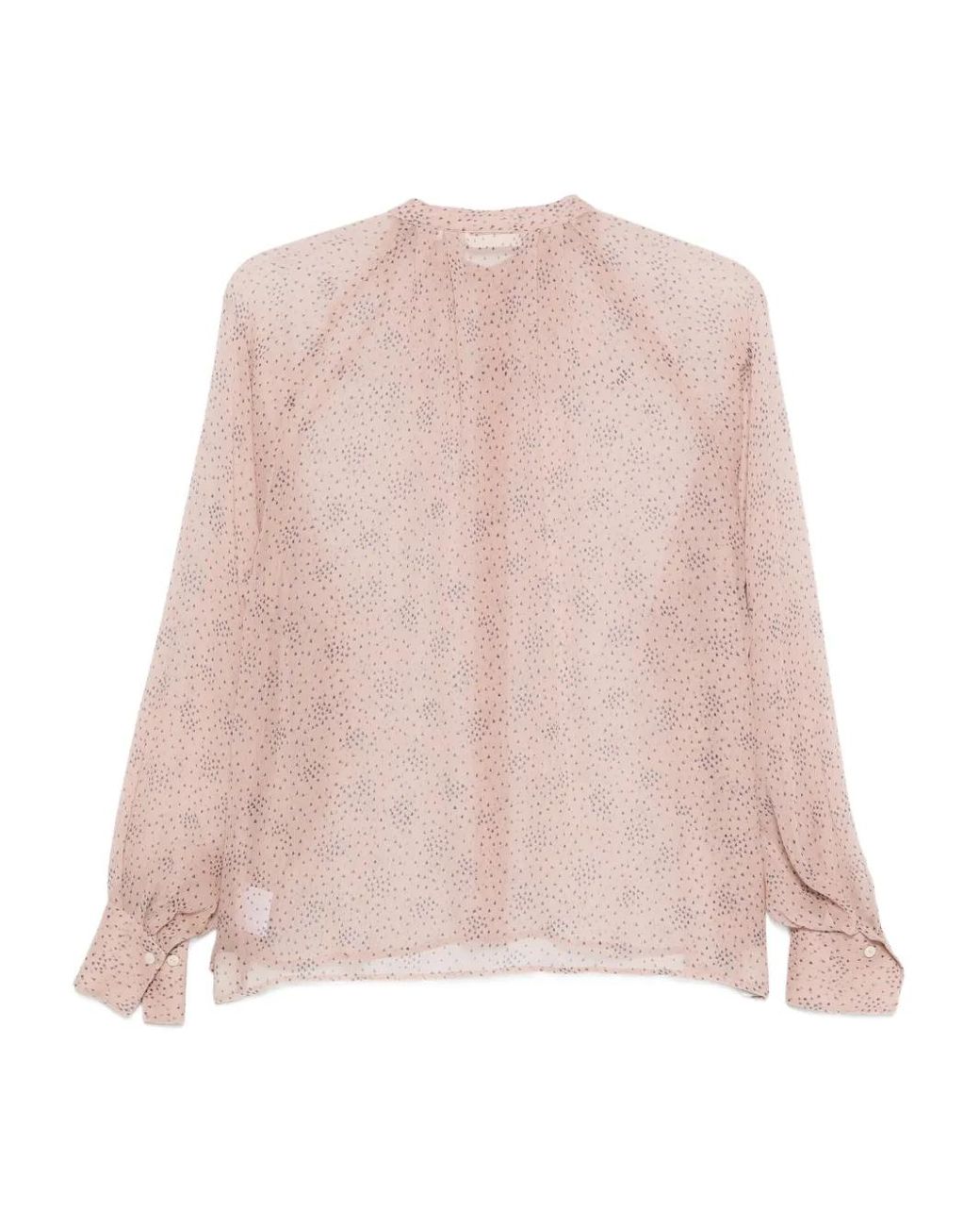 Xacus Pink Triangle-Print Buttoned Blouse