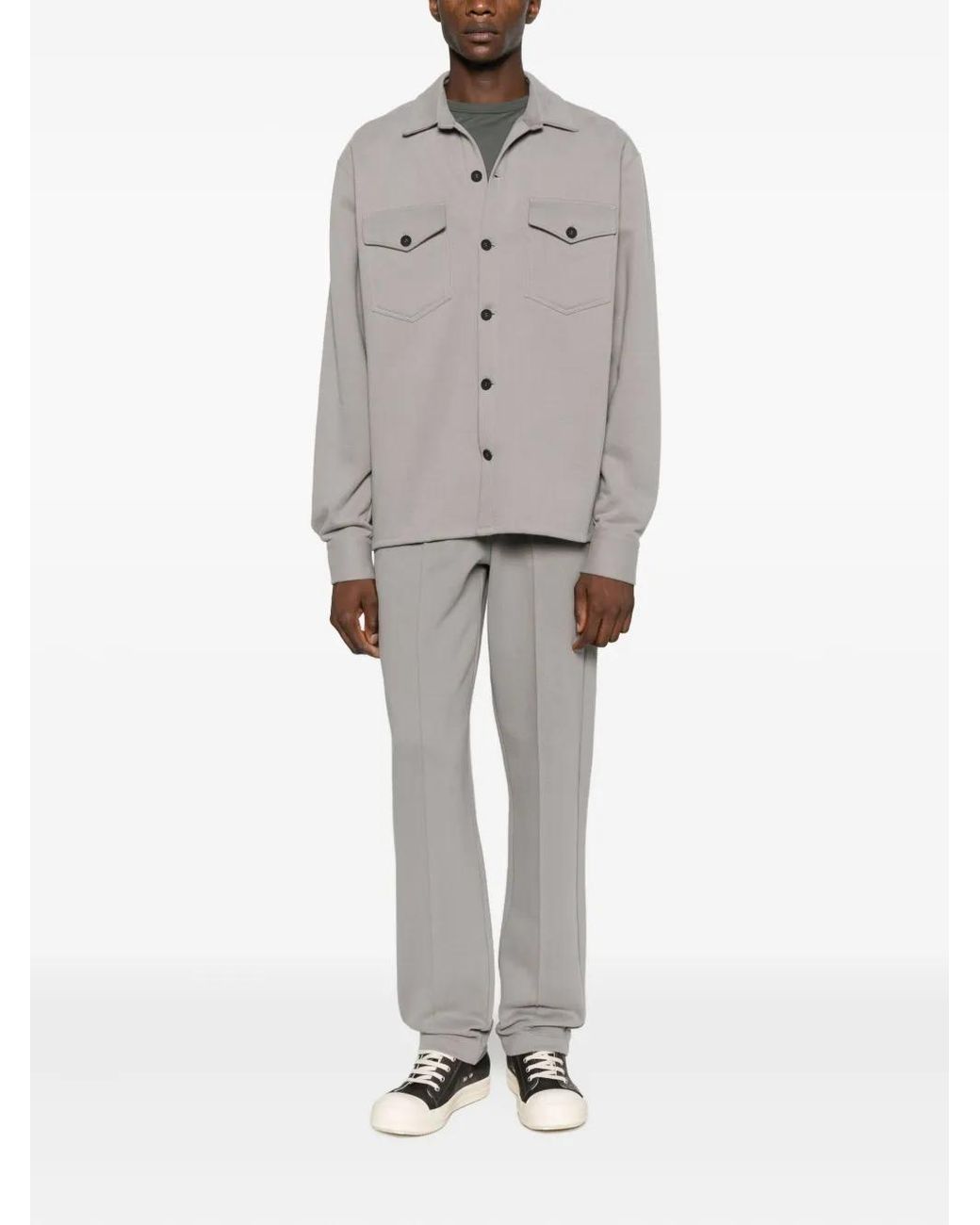 Notrainproof Gray Flap-Pocket Shirt for men