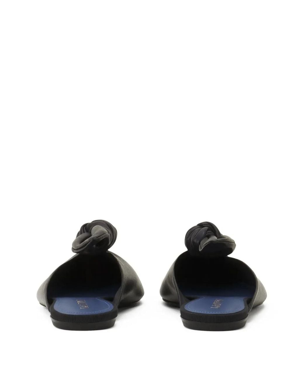 Lanvin White Midnight Step Mules With A Leather Bow