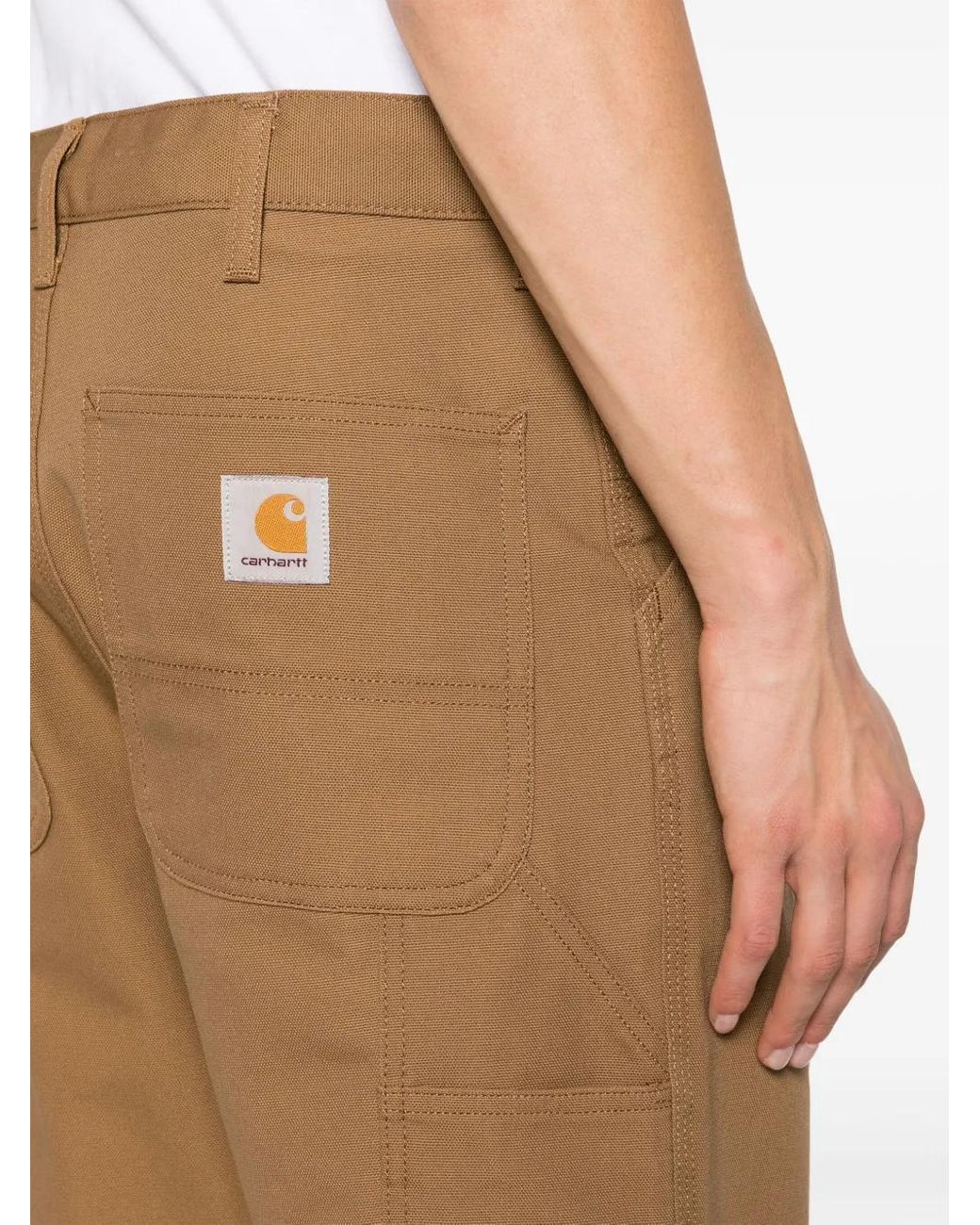 Carhartt Brown Cargo-Pockets Organic-Cotton Trousers for men