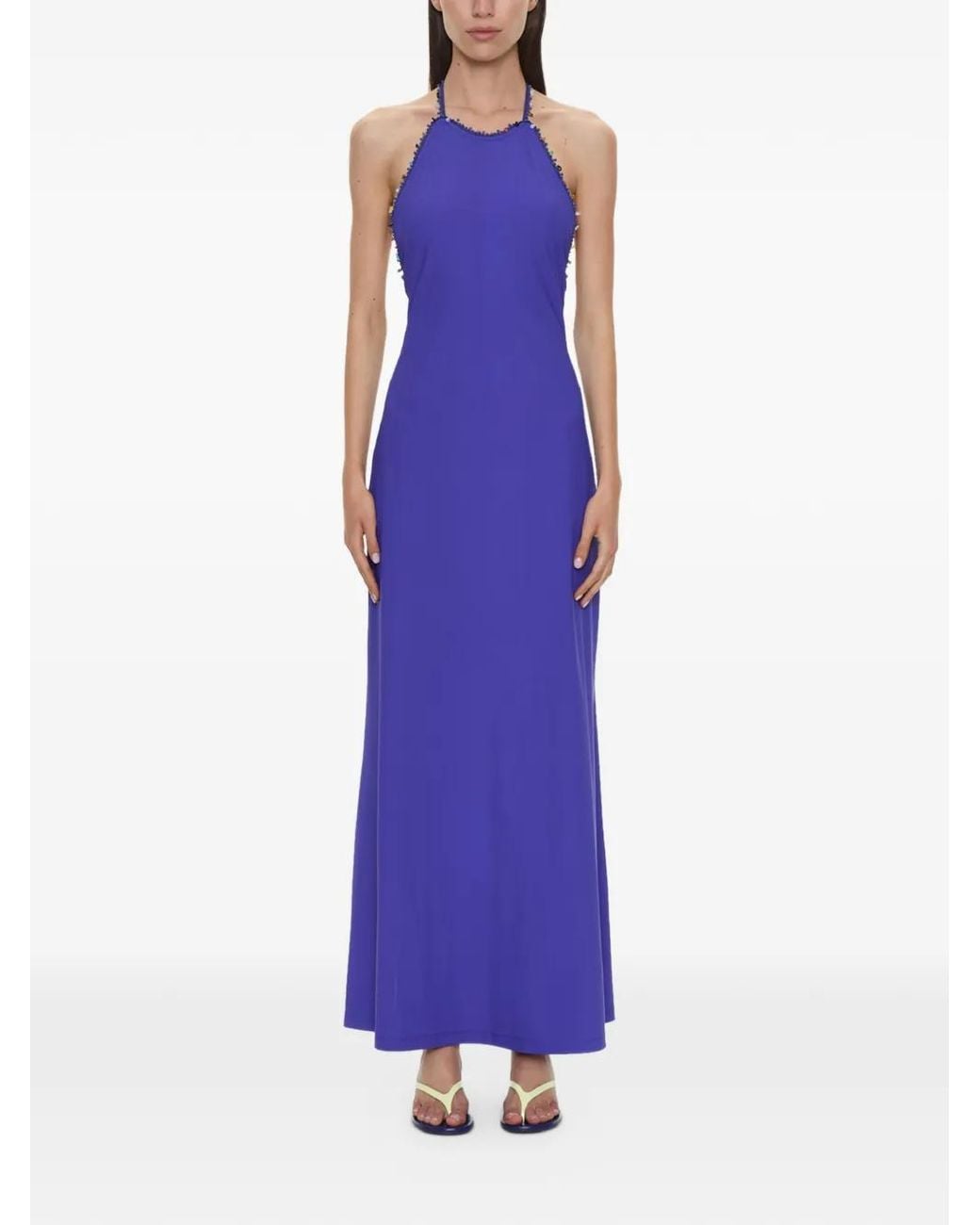 Christopher Esber Purple Beach Quartz Halterneck Dress