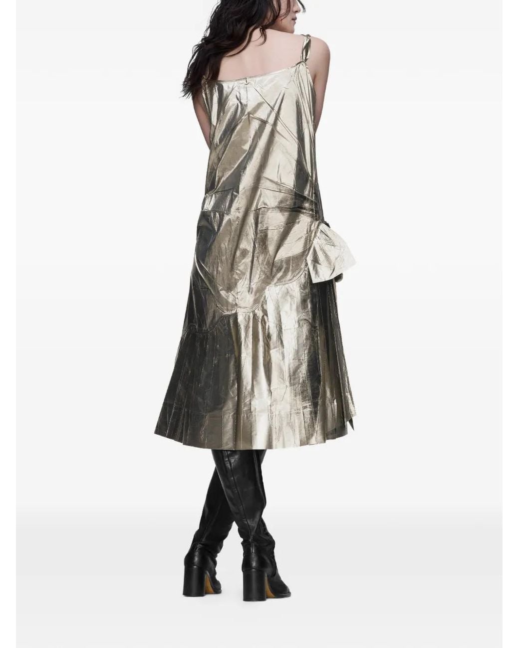 Maison Margiela Gray Foiled Midi Dress