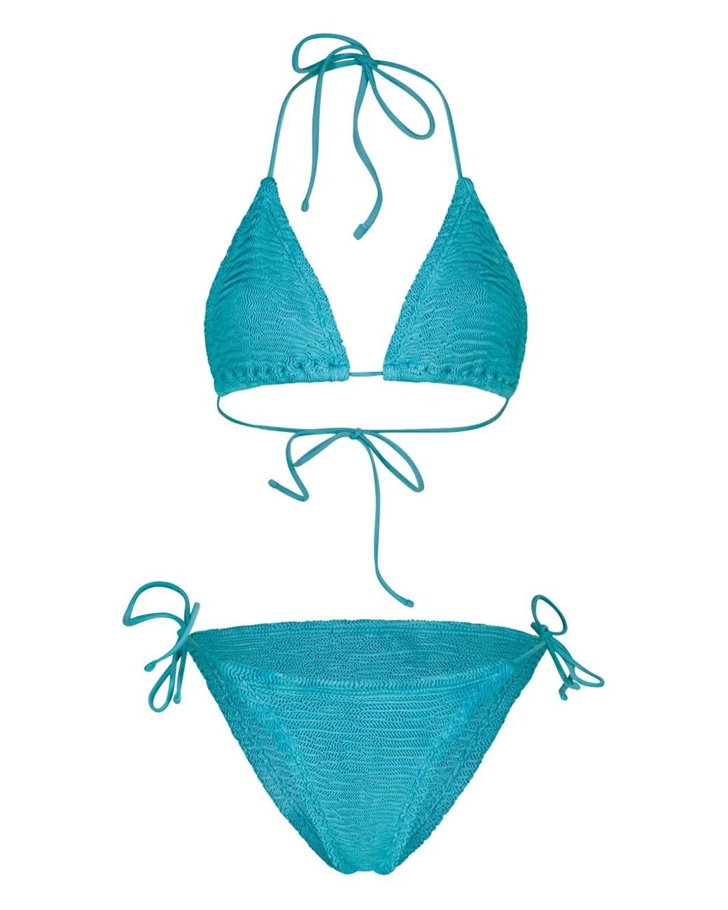 Bañador Con Lazo Texturizado Paramidonna de color Blue